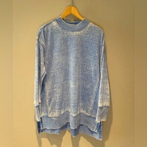 Maurices Blue Mineral Wash Mockneck Sweatshirt Size Large